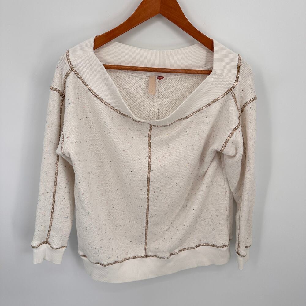 ANTHROPOLOGIE Pilcro Slouchy Off-The-Shoulder Sweatshirt// XXS - Picture 4 of 12